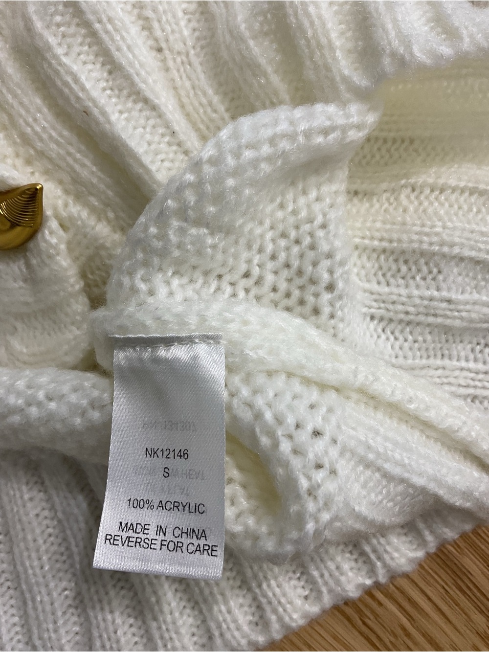 Cream Shell-Embroidered Button Cardigan - Picture 3 of 3